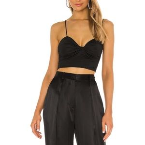 Lovers and friends ida twist front top in black cropped size small